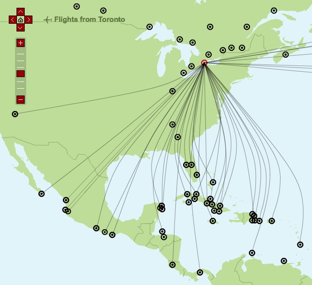 Sunwing YYZ 12.2013 Route Map