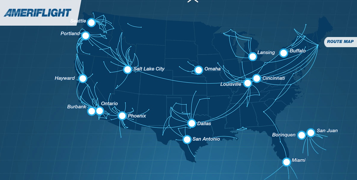 Ameriflight 10.2014 Route Map