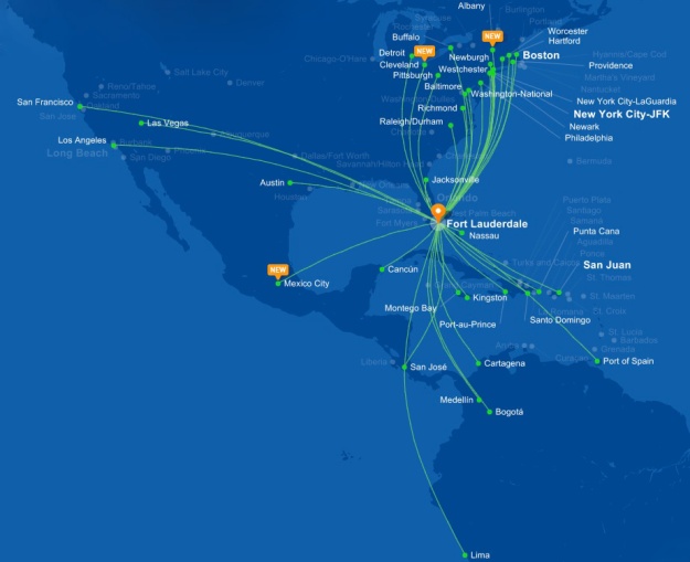 JetBlue FLL 5.2015 Route Map