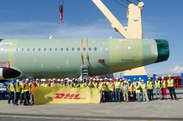 DHL transport first A320 to Mobile