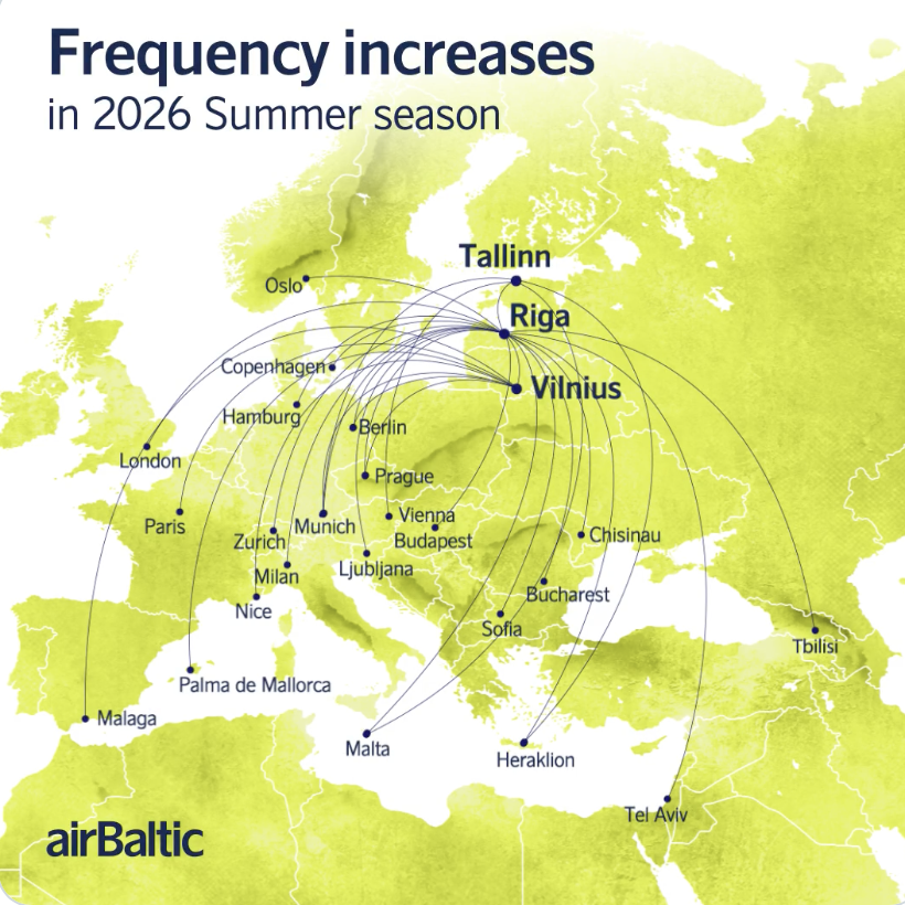 Tc Routs Baltics Table airBaltic Increases frequencies on over 30 existing routes from the ...