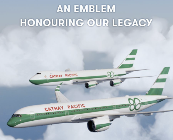 Cathay Pacific celebrates 80 Years with two retrojets, B-LRJ launches its inaugural flight to San Francisco today